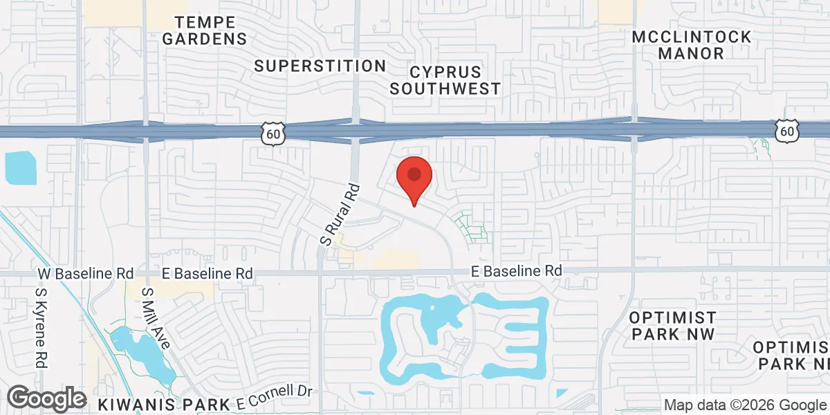 Map showing Men's Vitality Center & Vitality Internal Medicine - Tempe, Arizona location