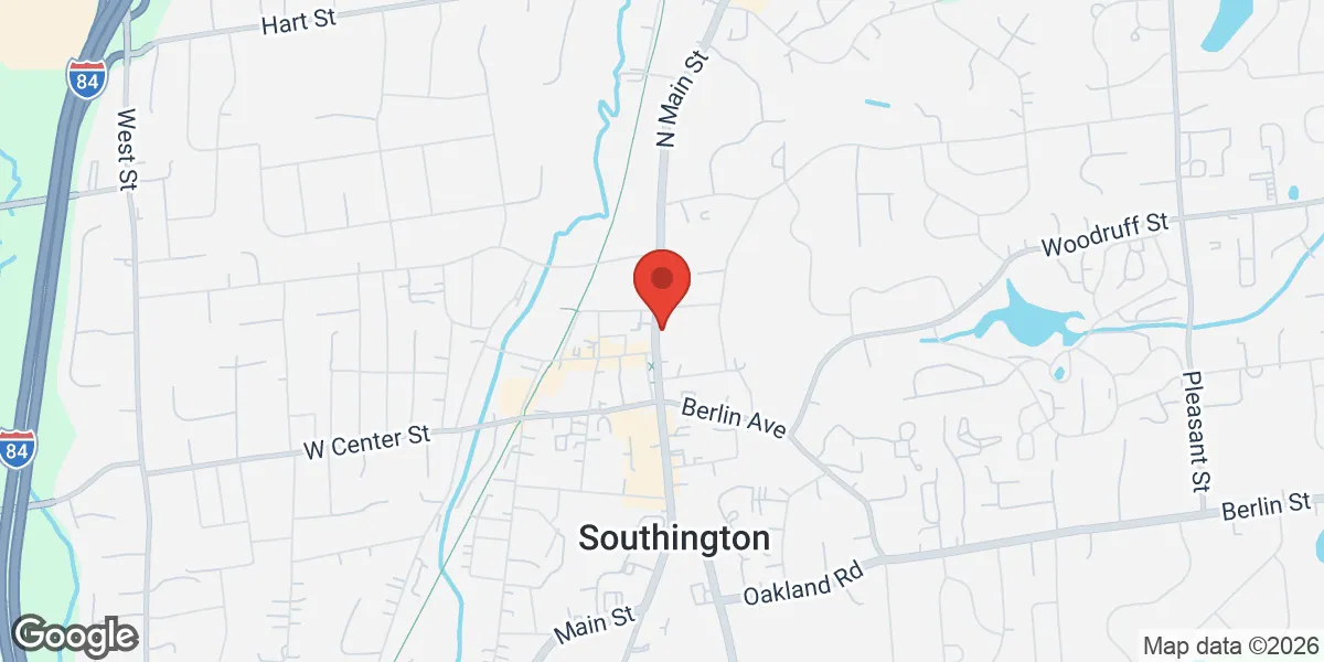 Map showing Gameday Men's Health Southington TRT, Weight Loss, ED Clinic location
