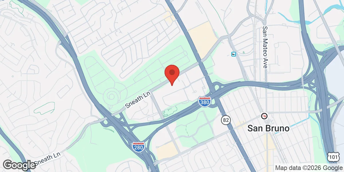 Map showing Gameday Men's Health San Bruno location