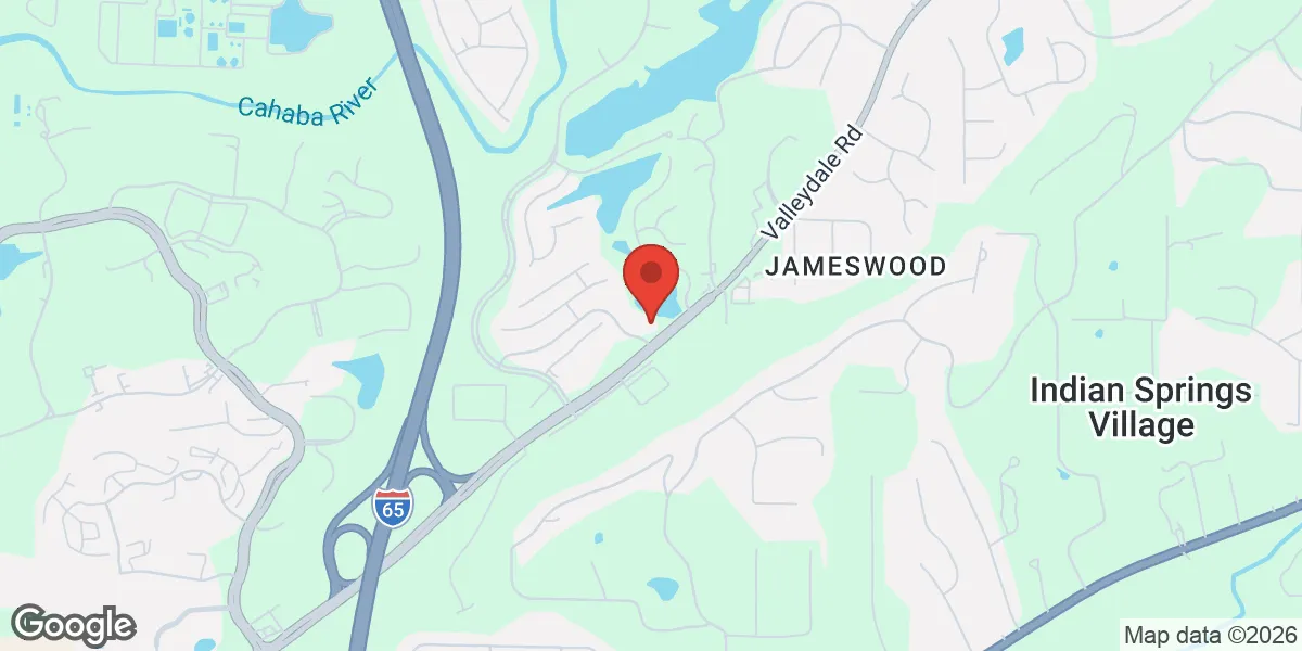 Map showing Whole Men's Health Birmingham, AL location