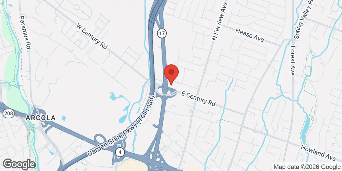 Map showing Gameday Men's Health Paramus TRT, Weight Loss, ED Clinic location