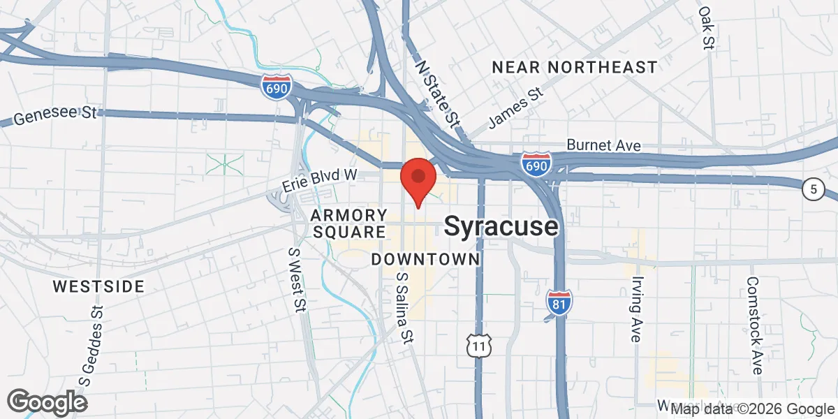 Map showing Renew Vitality Testosterone Clinic of Syracuse location