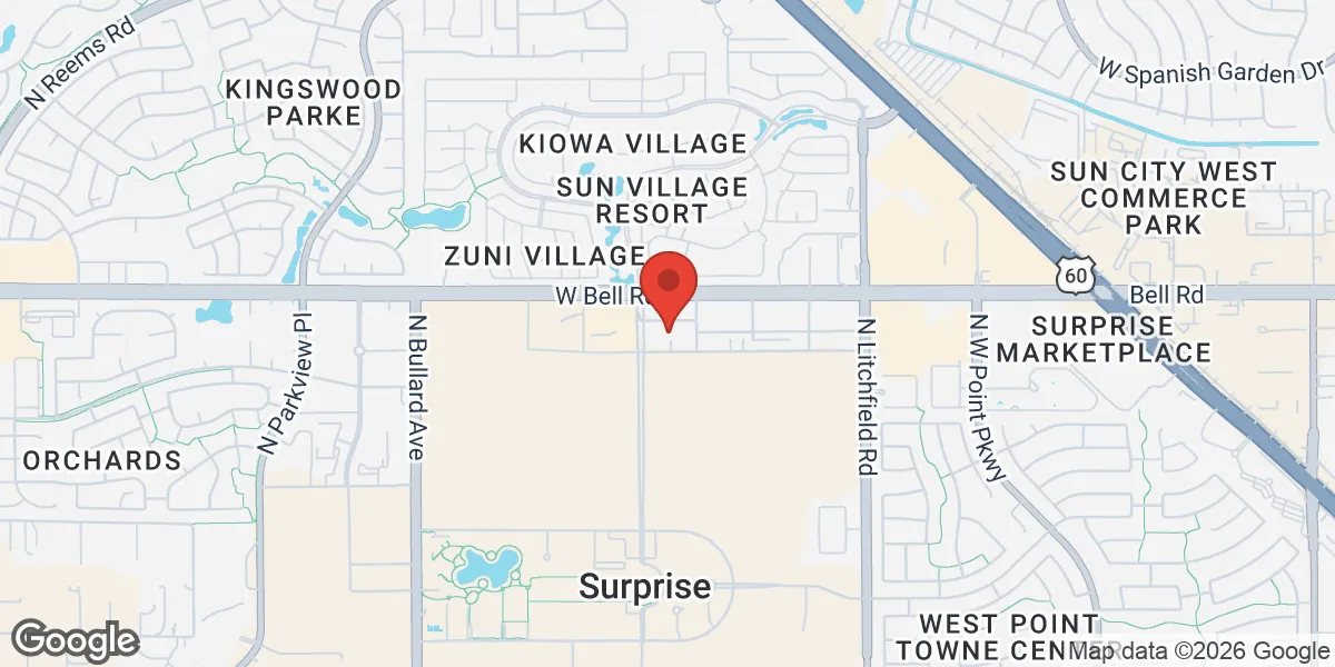 Map showing Gameday Men’s Health Surprise location