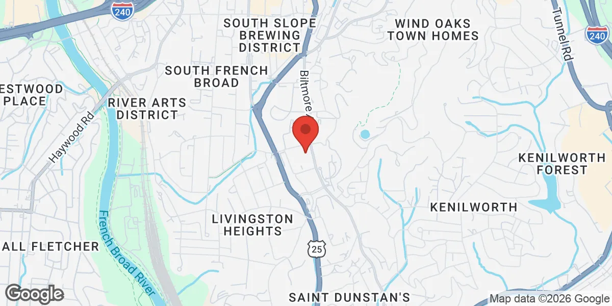 Map showing Optimize U - Asheville | Hormone Clinic location