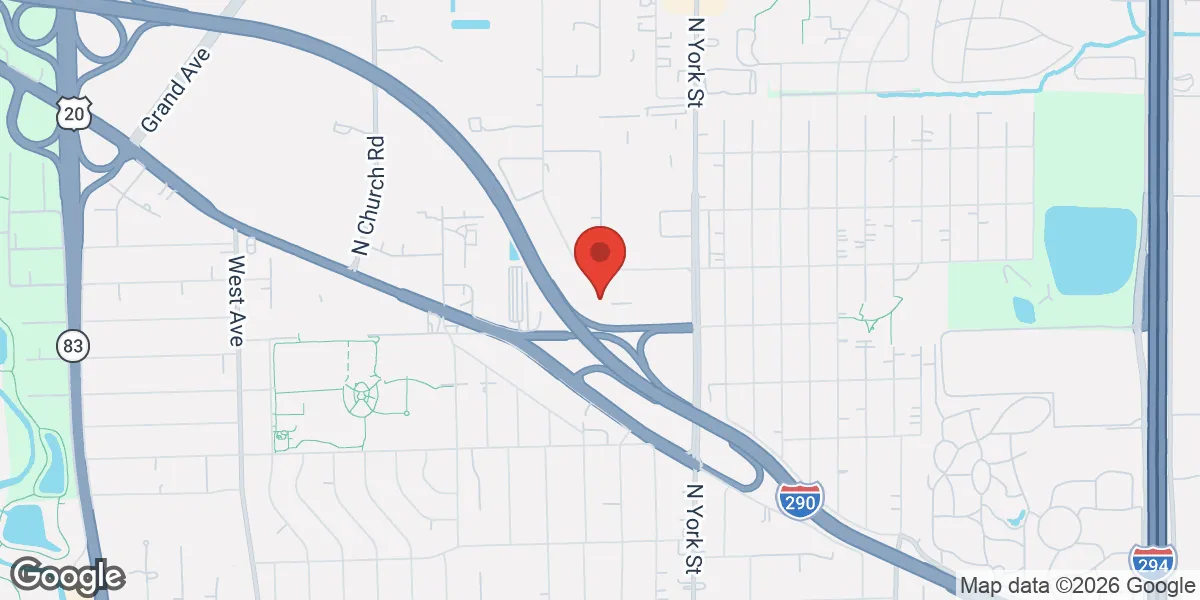 Map showing Gameday Men's Health Elmhurst location