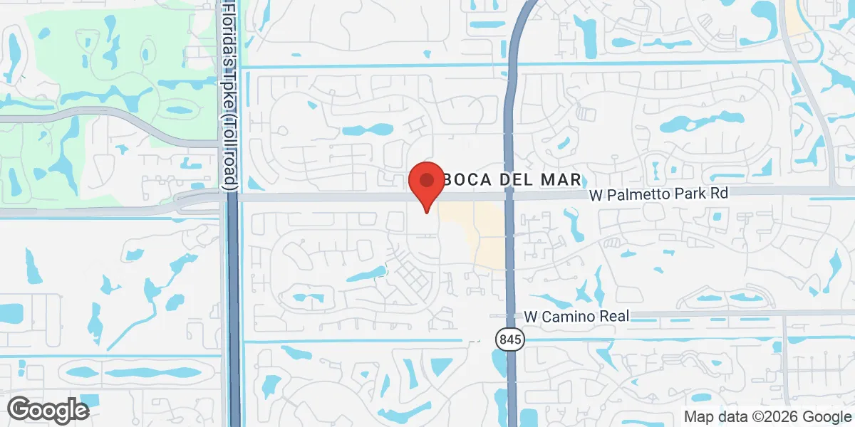 Map showing Gameday Men's Health Boca Raton location