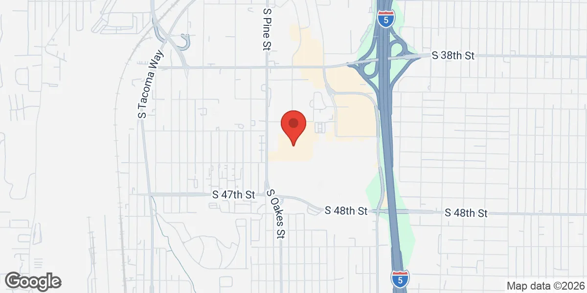 Map showing West Coast Men's Health - Tacoma location