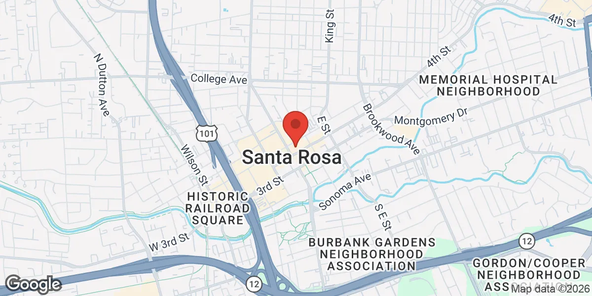 Map showing Renew Vitality Testosterone Clinic of Santa Rosa location