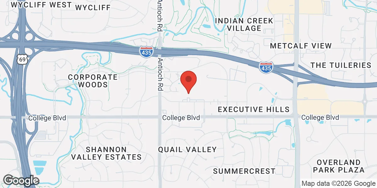 Map showing Gameday Men's Health North Overland Park ED, Weight Loss and TRT location