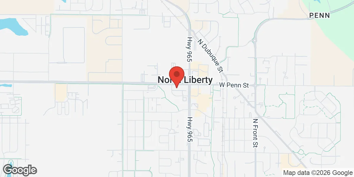 Map showing Gameday Men's Health North Liberty TRT Clinic location
