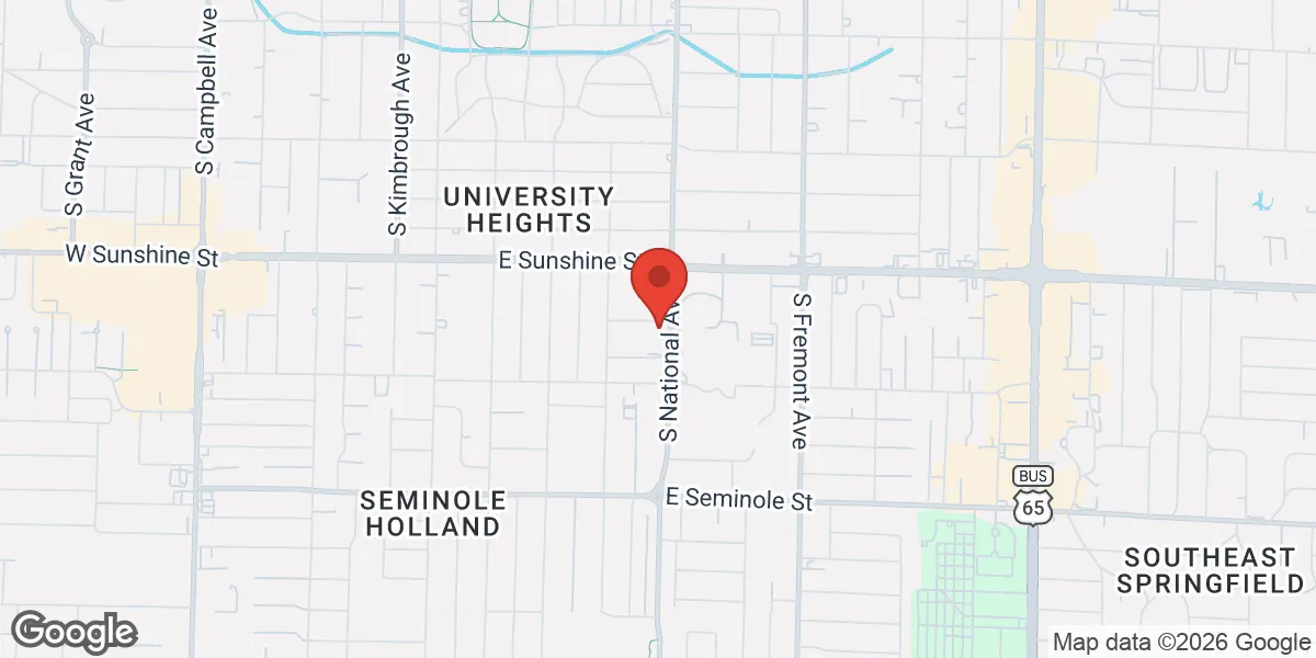 Map showing Gameday Men's Health Springfield MO location