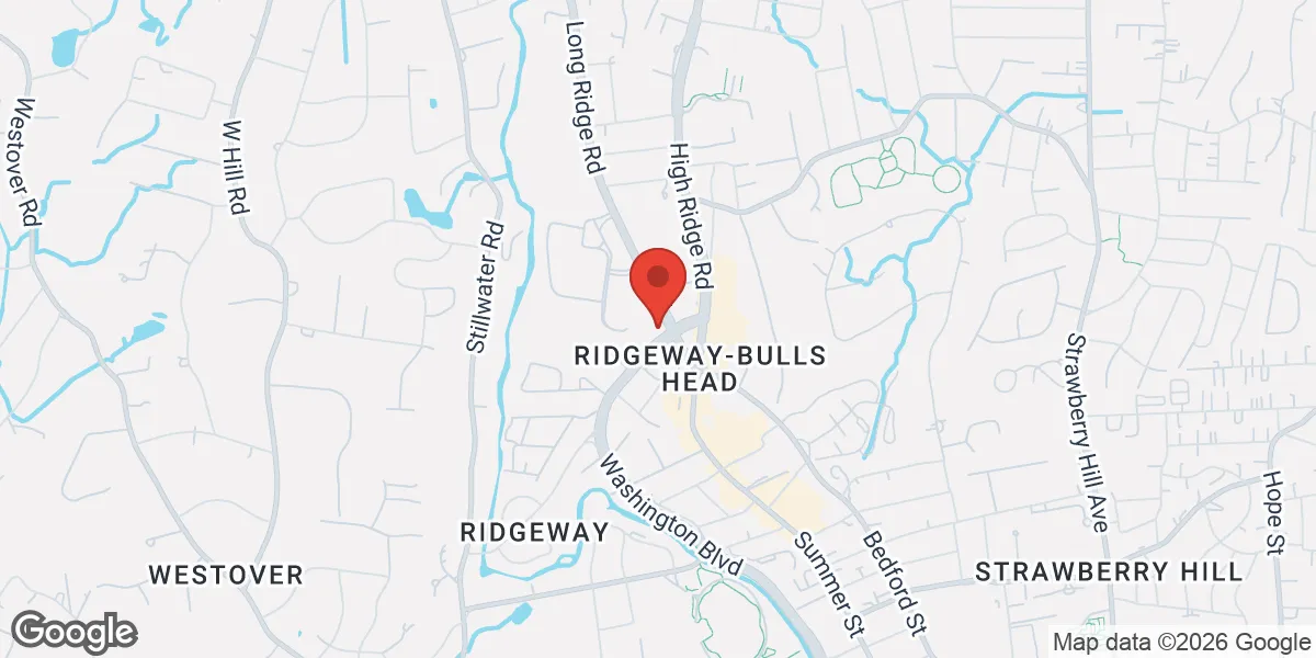 Map showing Gameday Men's Health Stamford ED, Weight Loss and TRT Clinic location