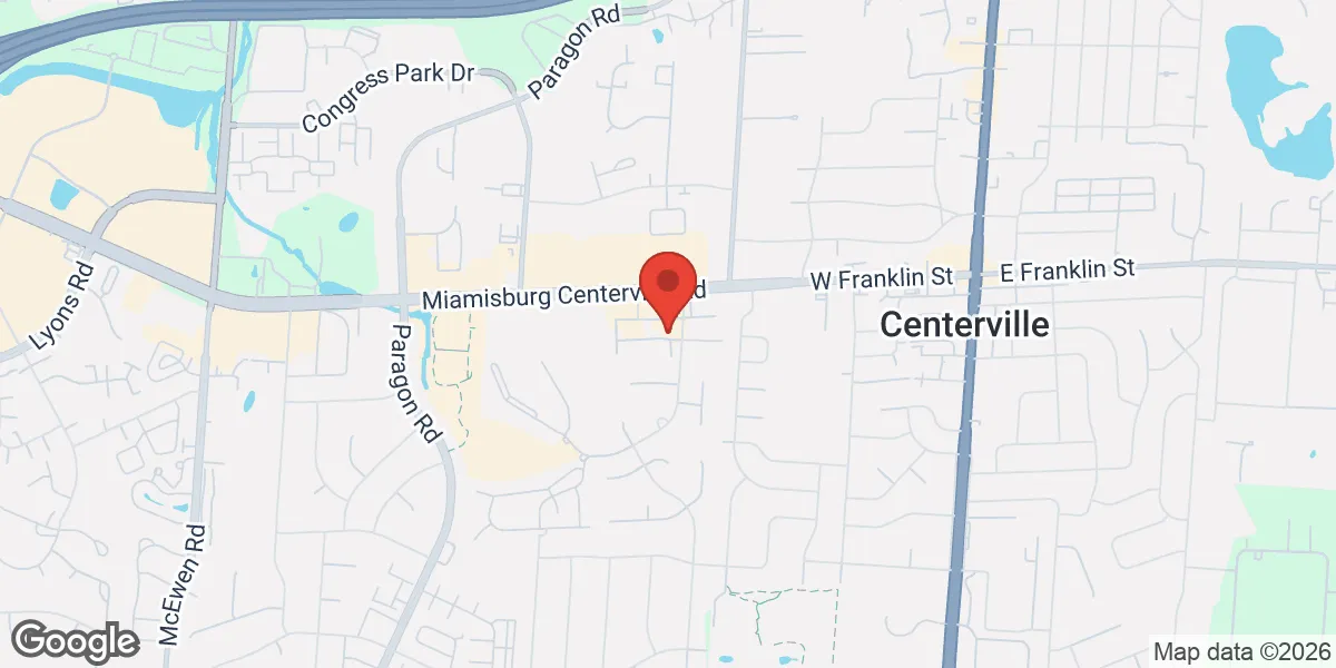 Map showing Happy Hormone Cottage - Centerville, OH location