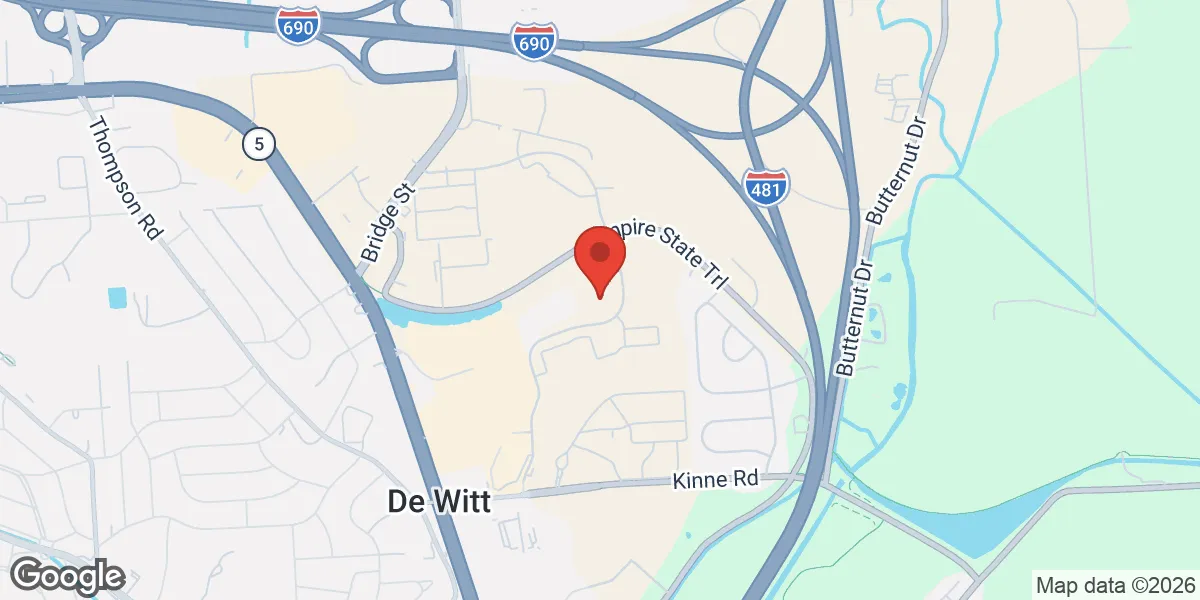 Map showing Gameday Men's Health Syracuse location