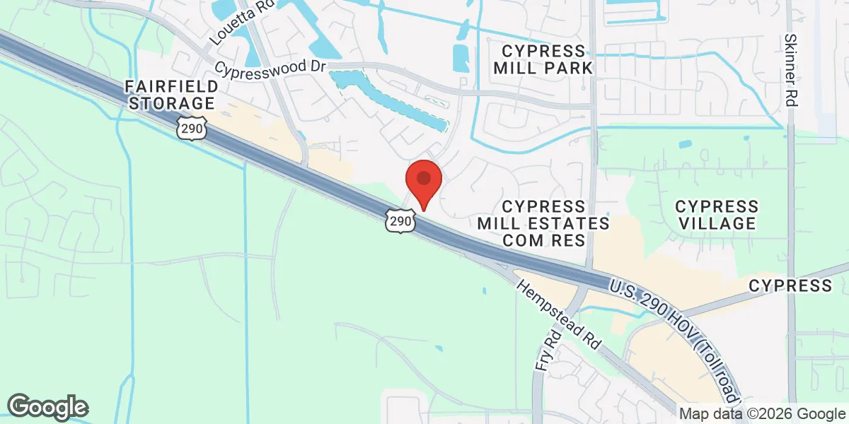 Map showing SynergenX Cypress | Hormone Health & TRT Clinic location