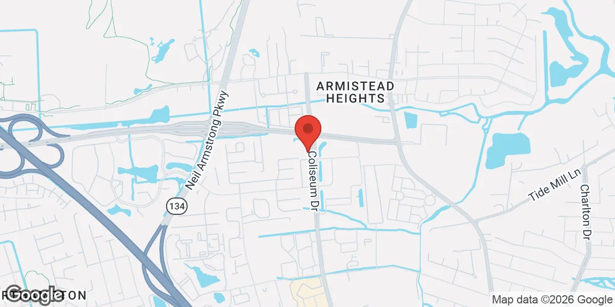 Map showing Gameday Men's Health Hampton, VA location