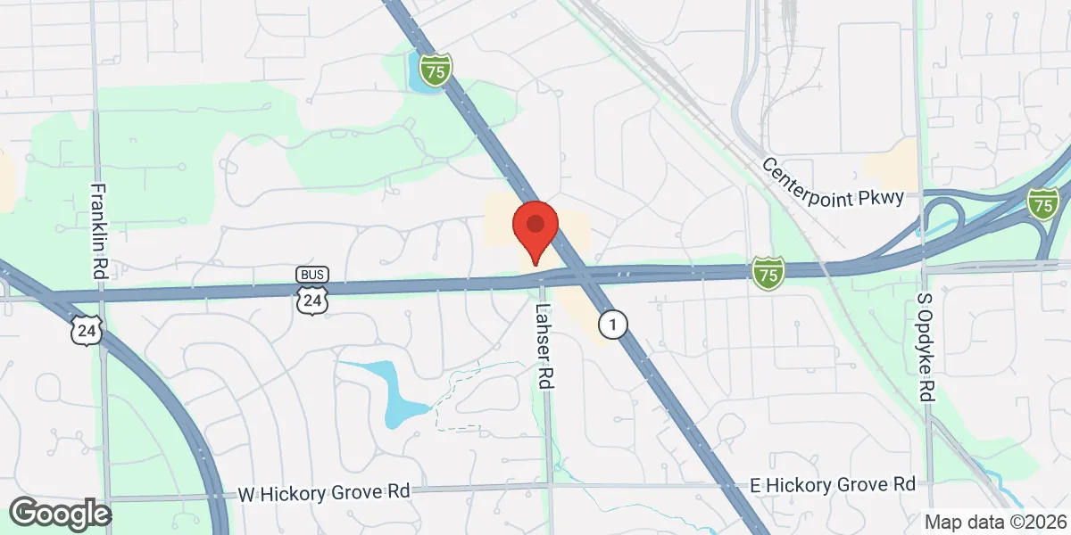 Map showing Gameday Men's Health Birmingham/Bloomfield, MI location