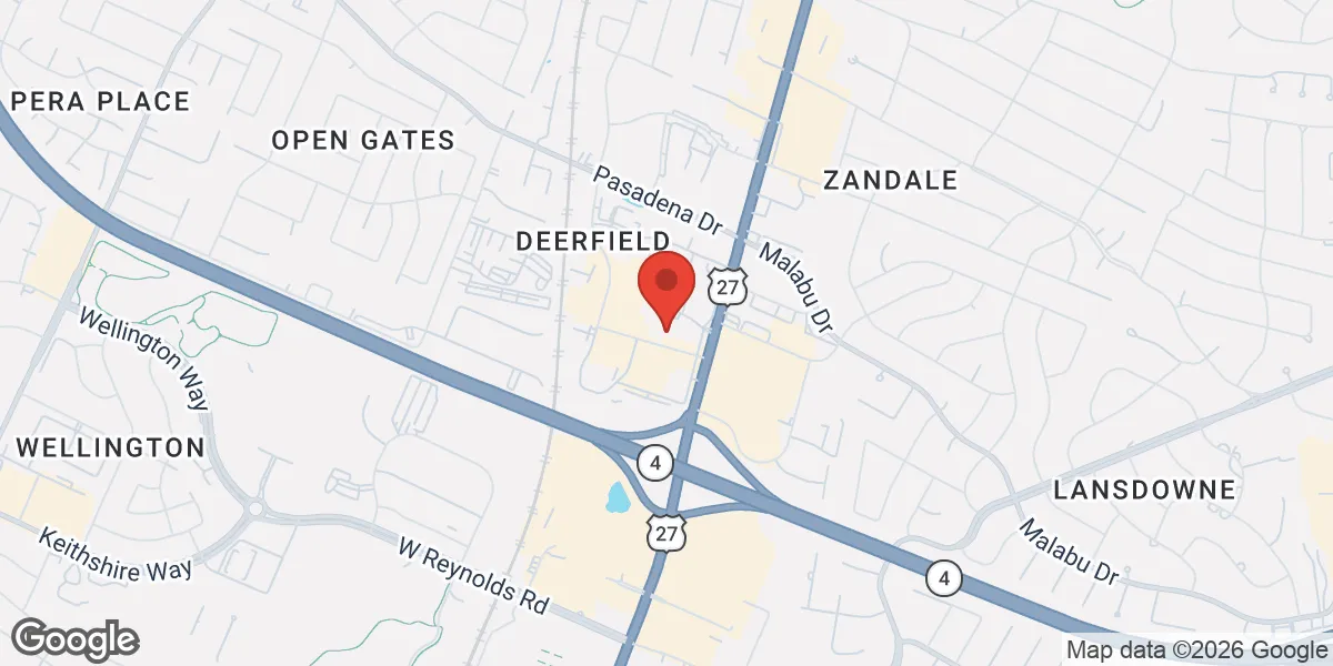 Map showing Ageless Center - Lexington location