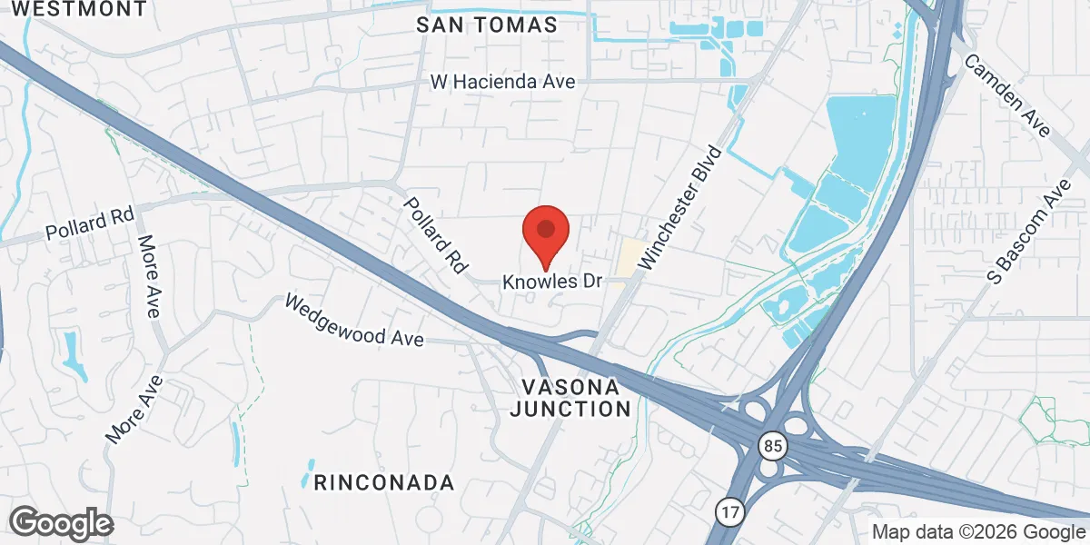 Map showing Renew Vitality Testosterone Clinic of Los Gatos location