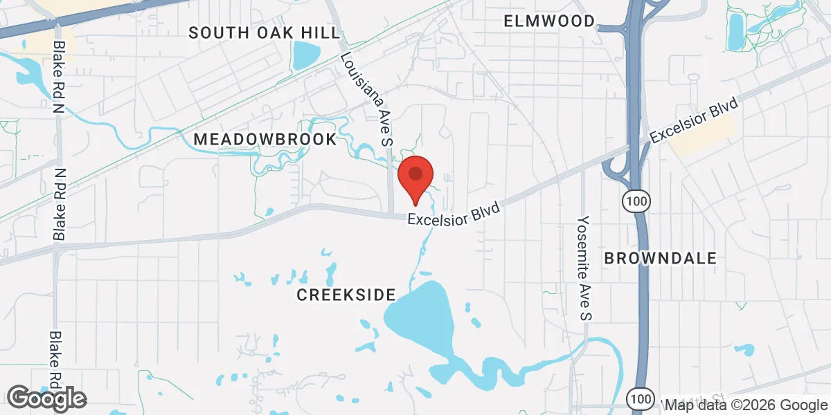 Map showing Park Nicollet Sexual Medicine and Male Infertility Clinic St. Louis Park Creekside location
