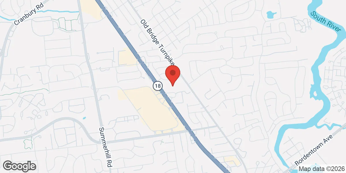 Map showing Gameday Men's Health East Brunswick NJ location