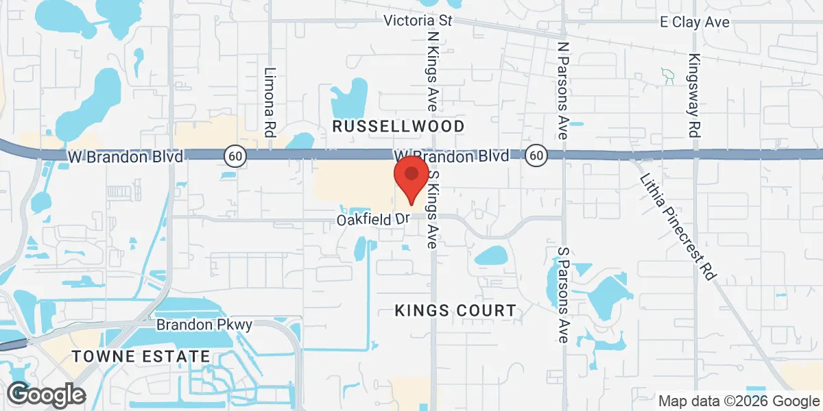 Map showing Gameday Men's Health Brandon, FL location