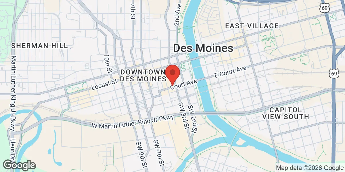 Map showing Renew Vitality Testosterone Clinic of Des Moines location