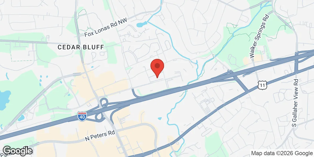 Map showing Renew Vitality Testosterone Clinic of Knoxville location