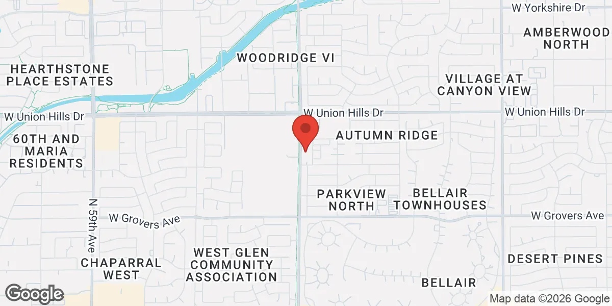 Map showing Men's Vitality Center & Vitality Internal Medicine - Glendale, Arizona location