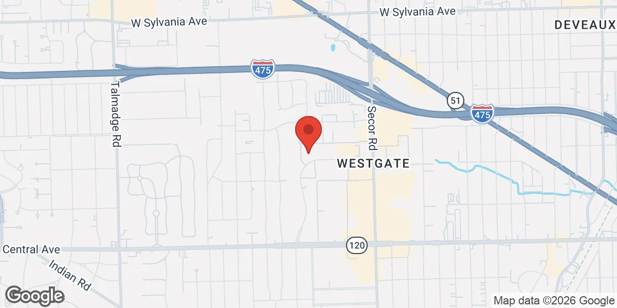 Map showing Gameday Men's Health West Toledo TRT Clinic location