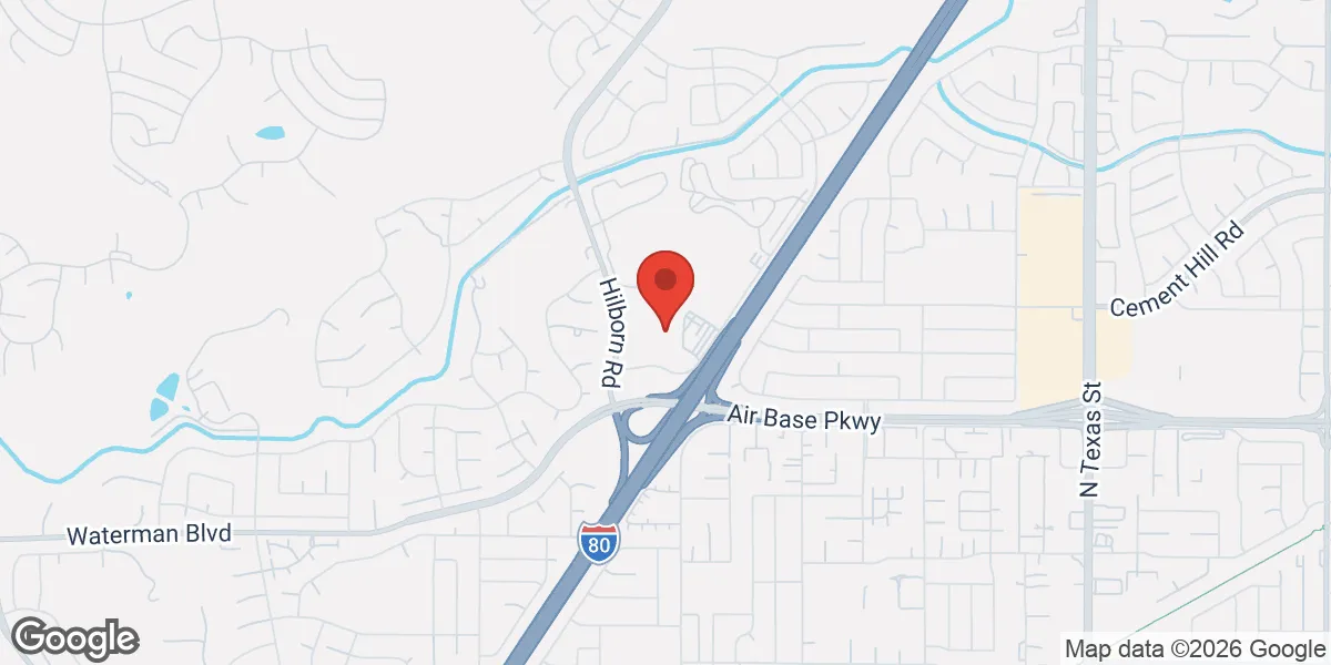 Map showing Gameday Men's Health Fairfield, CA location